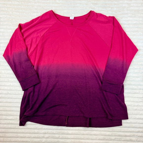 Livi Lane Tops - Lane Bryant Livi Active Womens Pink Purple Ombre Long Sleeve Top Size 18/20 Plus